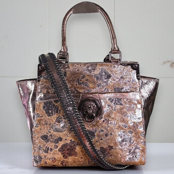 Sharif Handbags - Sharif Leather & Calf Hair On SAMPLE Lion's Gate Satchel Shoulder Bag Like New